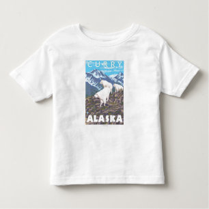 Camiseta De Bebé Escena de las cabras de montaña - curry, Alaska