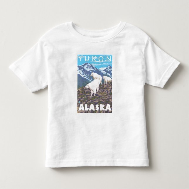 Camiseta De Bebé Escena de las cabras de montaña - el Yukón, Alaska (Anverso)