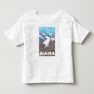 Camiseta De Bebé Escena de las cabras de montaña - Sitka, Alaska