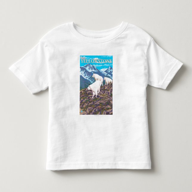Camiseta De Bebé Escena de las cabras de montaña - Yellowstone del (Anverso)