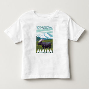 Camiseta De Bebé Escena de los alces - Cordova, Alaska
