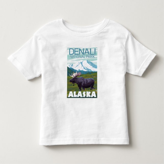 Camiseta De Bebé Escena de los alces - parque nacional de Denali, (Anverso)