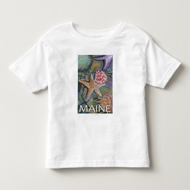 Camiseta De Bebé Escena de MaineTidepool (Anverso)