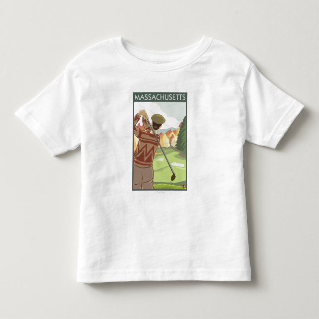 Camiseta De Bebé Escena de MassachusettsGolfing (Anverso)