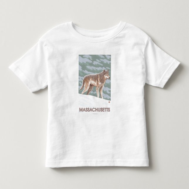 Camiseta De Bebé Escena de MassachusettsWolf (Anverso)