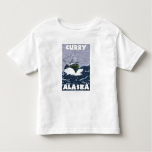 Camiseta De Bebé Escena del barco de pesca - curry, Alaska