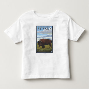Camiseta De Bebé Escena del bisonte - empalme del delta, Alaska