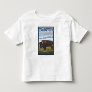 Camiseta De Bebé Escena del bisonte - parque nacional de