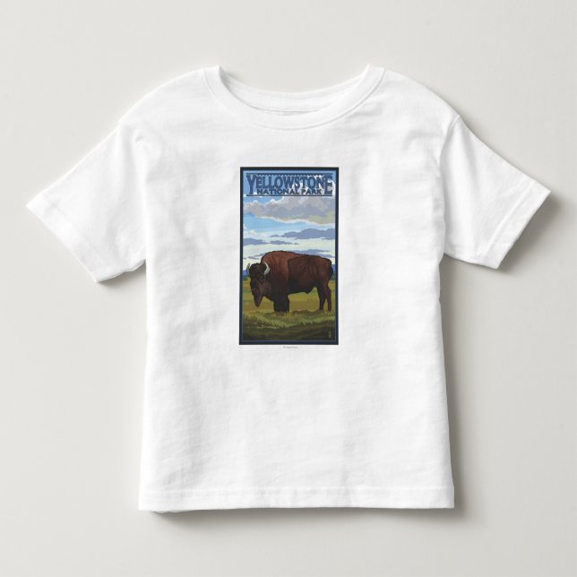 Camiseta De Bebé Escena del bisonte - parque nacional de (Anverso)