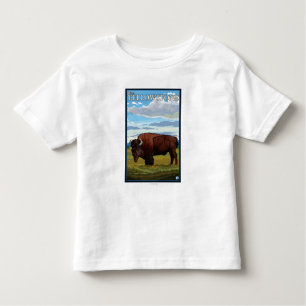 Camiseta De Bebé Escena del bisonte - Yellowstone del oeste,