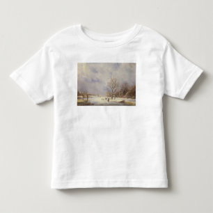 Camiseta De Bebé Escena del canal del invierno, siglo XIX
