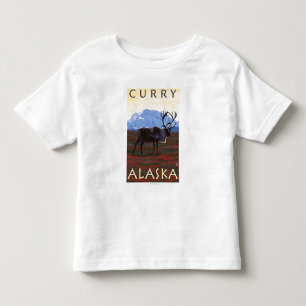 Camiseta De Bebé Escena del caribú - curry, Alaska