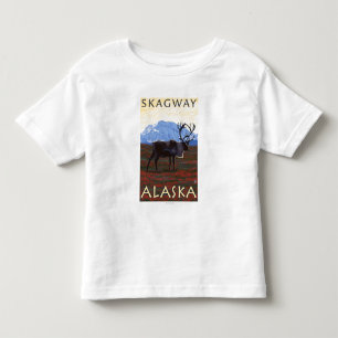 Camiseta De Bebé Escena del caribú - Skagway, Alaska