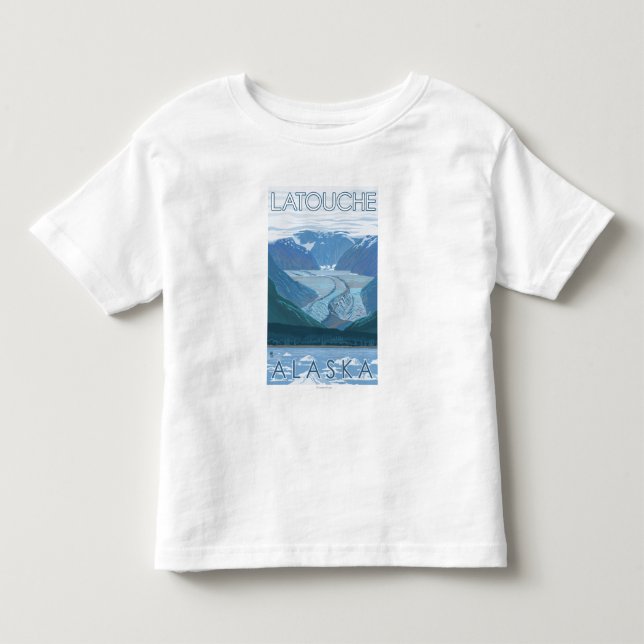 Camiseta De Bebé Escena del glaciar - Latouche, Alaska (Anverso)
