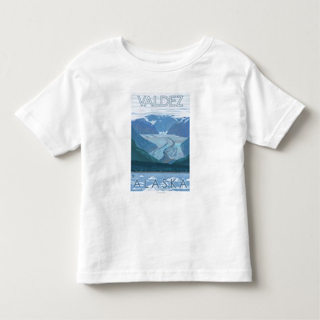 Camiseta De Bebé Escena del glaciar - Valdez, Alaska (Anverso)