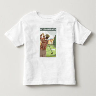 Camiseta De Bebé Escena del golfista - curva, Oregon