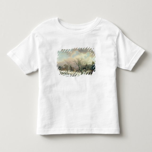 Camiseta De Bebé Escena del invierno (Anverso)