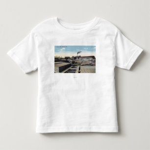 Camiseta De Bebé Escena del molino de la madera de construcción de