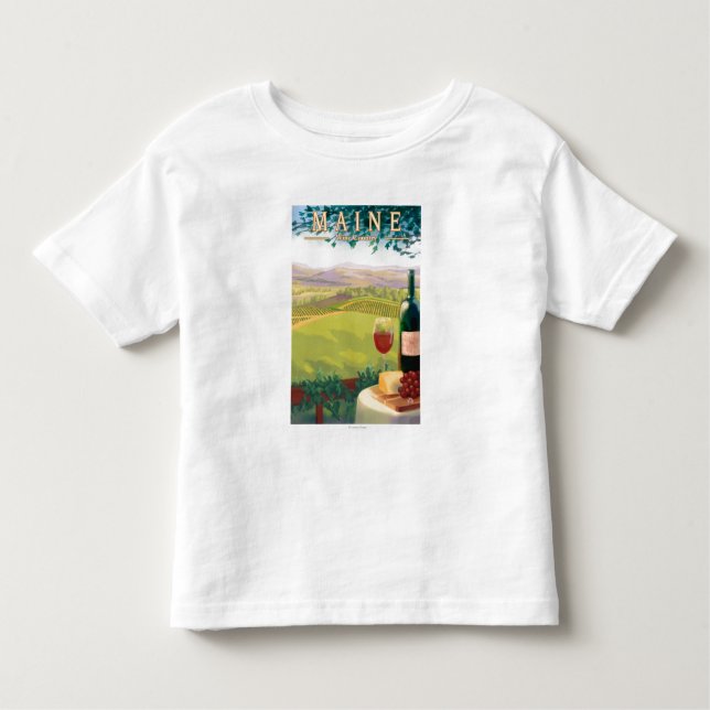 Camiseta De Bebé Escena del país de MaineWine (Anverso)
