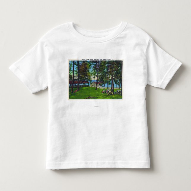 Camiseta De Bebé Escena del parque de estado del lago Cayuga (Anverso)