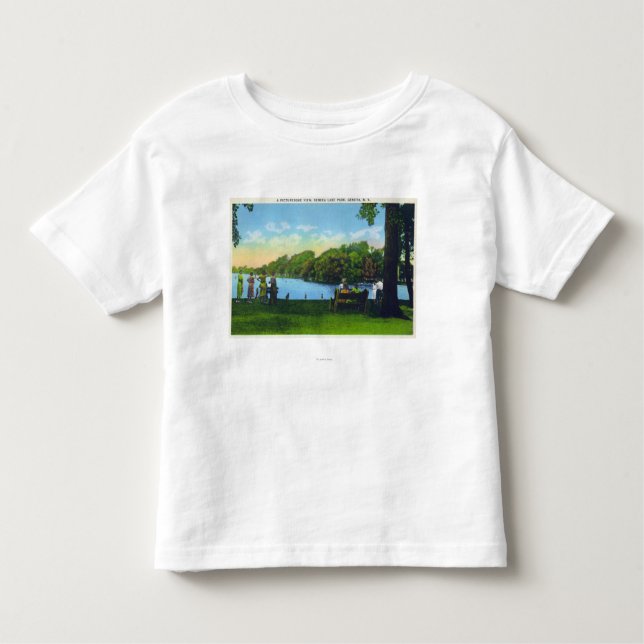 Camiseta De Bebé Escena del parque del lago Seneca (Anverso)