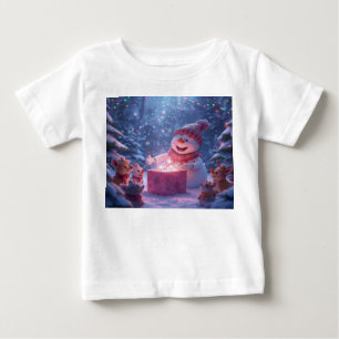 Camiseta De Bebé Escena del regalo del muñeco de nieve mágico de Na