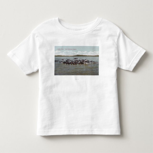 Camiseta De Bebé Escena del Regatta de Washington del lago (Anverso)