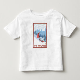Camiseta De Bebé Escena del Snowboarder - los Rockies