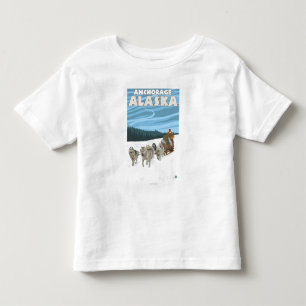 Camiseta De Bebé Escena Sledding del perro - Anchorage, Alaska