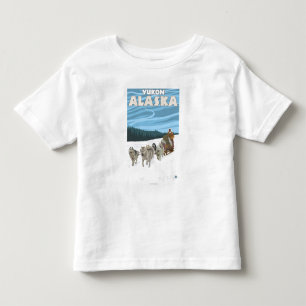 Camiseta De Bebé Escena Sledding del perro - el Yukón, Alaska