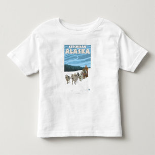 Camiseta De Bebé Escena Sledding del perro - Ketchikan, Alaska