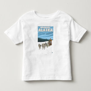 Camiseta De Bebé Escena Sledding del perro - Wrangell, Alaska