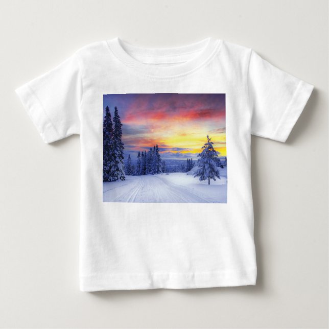 Camiseta De Bebé Escenario de invierno (Anverso)