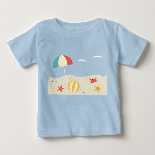 Camiseta De Bebé Escenario de playa (Anverso)