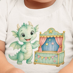 Camiseta De Bebé Escenario de títere de dragón mágico personalizado