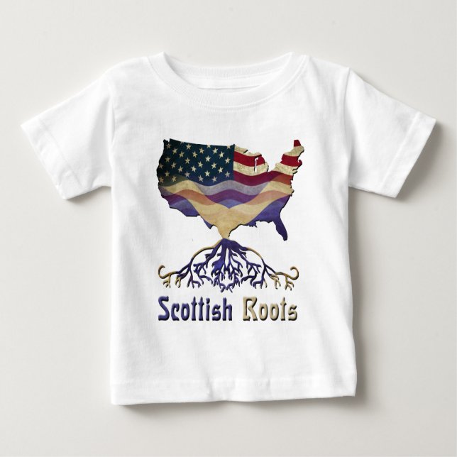 Camiseta De Bebé Escocia Roots Patrimonio de la Bandera de Estados  (Anverso)