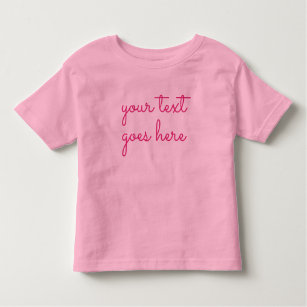 Camiseta De Bebé Escritura de tipografía Texto subir foto bebé rosa