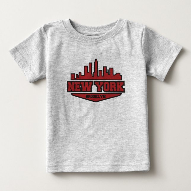 Camiseta De Bebé Escritura del estilo del bloque de Brooklyn Nueva (Anverso)