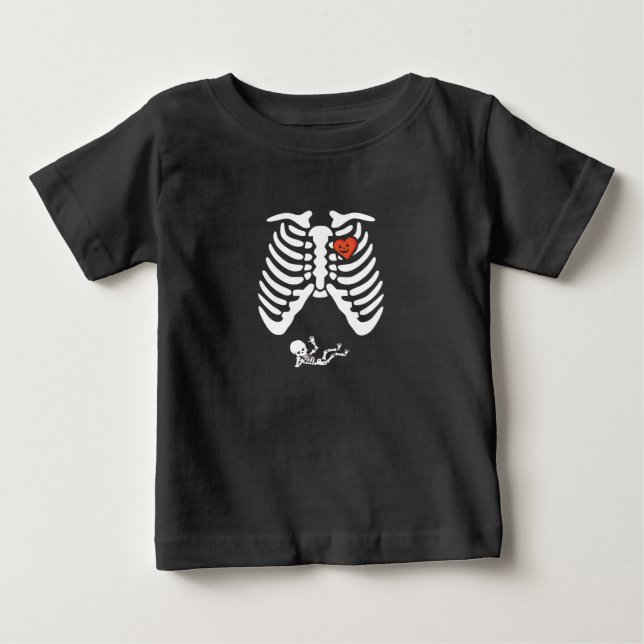 Camiseta De Bebé Escrúpulo de embarazo bebé de Halloween bebé B (Anverso)