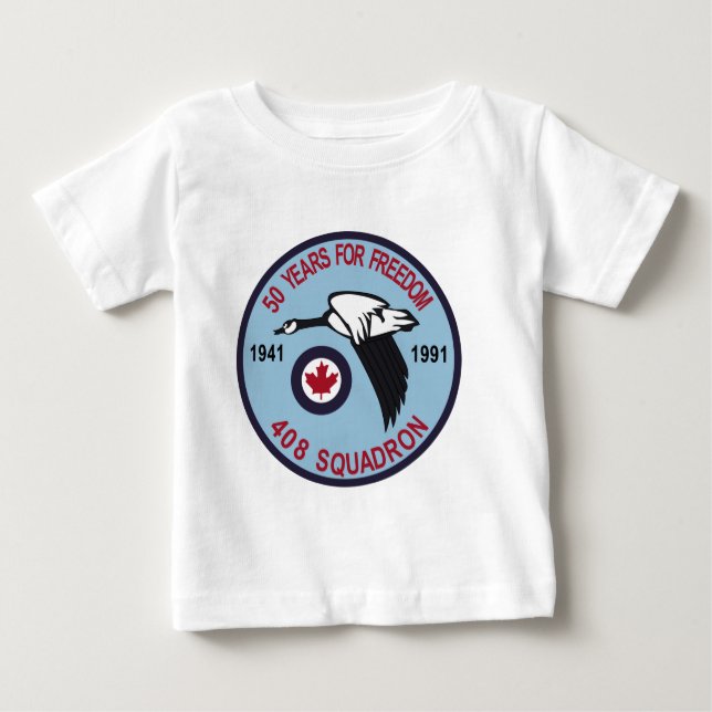 Camiseta De Bebé Escuadrilla Escadron del remiendo 408 del RCAF 50 (Anverso)