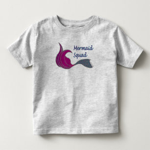 Camiseta De Bebé Escuadrón de sirenas en rosa oscuro y verde azula