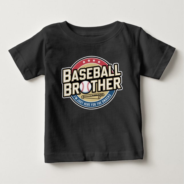 Camiseta De Bebé Escuadrón de Snacks Hermano de Béisbol (Anverso)