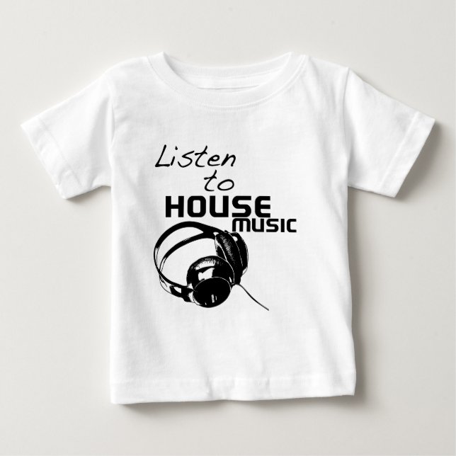 Camiseta De Bebé Escuchar música de casa (Anverso)