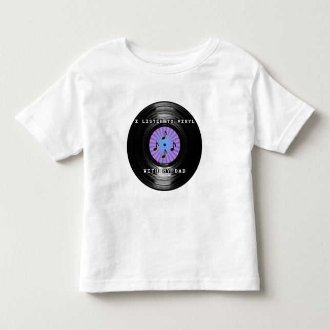 Camiseta De Bebé Escucho el vinilo con mi papá (Anverso)