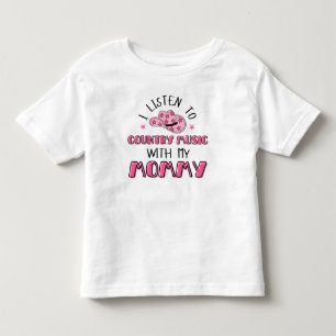 Camiseta De Bebé Escucho música country con mi mamá