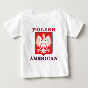 Camiseta De Bebé Escudo de águila estadounidense polaca