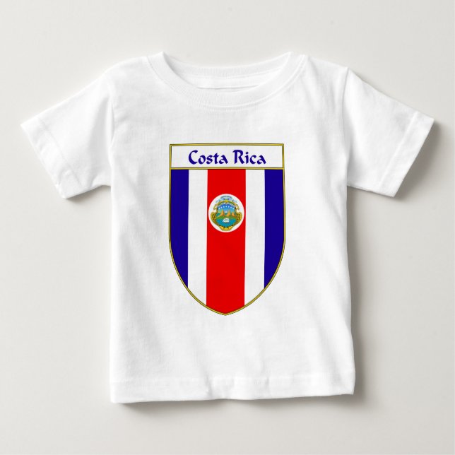 Camiseta De Bebé Escudo de bandera de Costa Rica (Anverso)