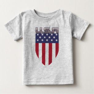 Camiseta De Bebé Escudo de la bandera estadounidense patriótica USA