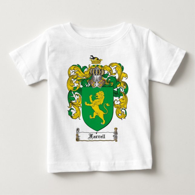 CAMISETA DE BEBÉ ESCUDO DE LA FAMILIA DE FARRELL - ESCUDO DE ARMAS (Anverso)