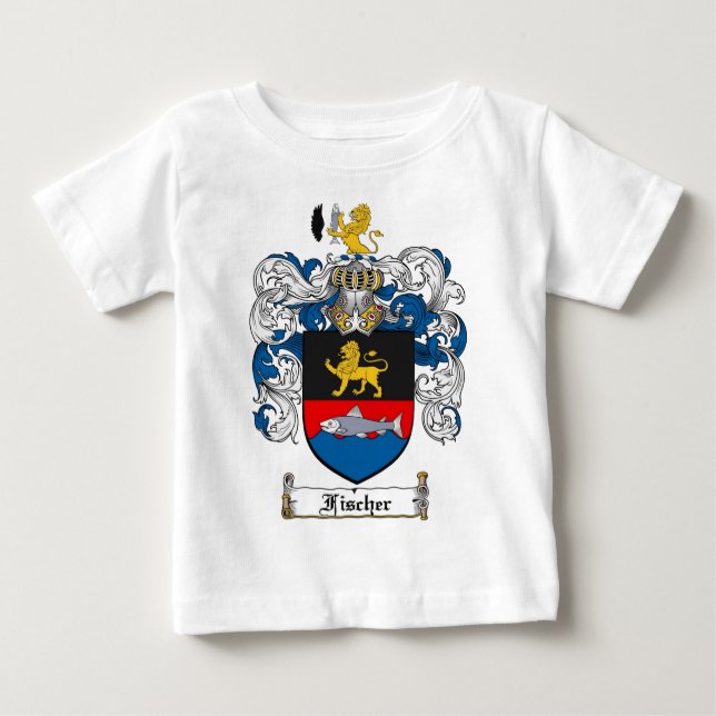 CAMISETA DE BEBÉ ESCUDO DE LA FAMILIA DE FISCHER - ESCUDO DE ARMAS (Anverso)